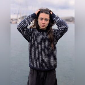 Norlender Svalbard Original Fisherman Norwegian Wool Sweater Grey XL